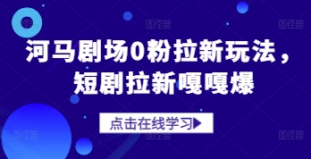 河马剧场0粉拉新玩法，短剧拉新嘎嘎爆-鲲鹏云网创