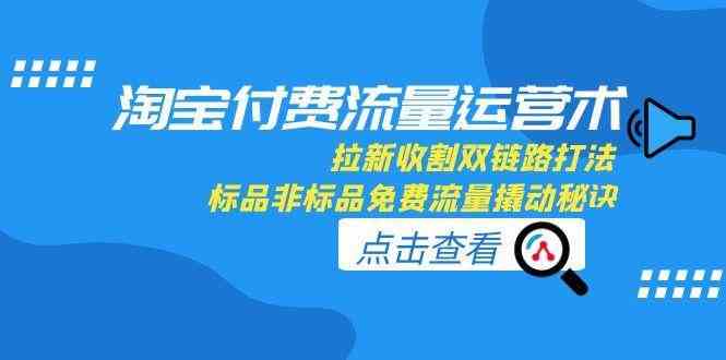 淘宝付费流量运营术，拉新收割双链路打法，标品非标品免费流量撬动秘诀-鲲鹏云网创