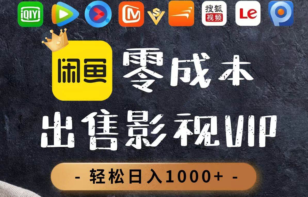 （14656期）零成本卖影视会员，一天卖出上百单，轻轻松松日入1000+-鲲鹏云网创