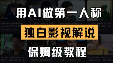 用AI做第一人称独白影视解说，手把手教学，保姆级教程-鲲鹏云网创