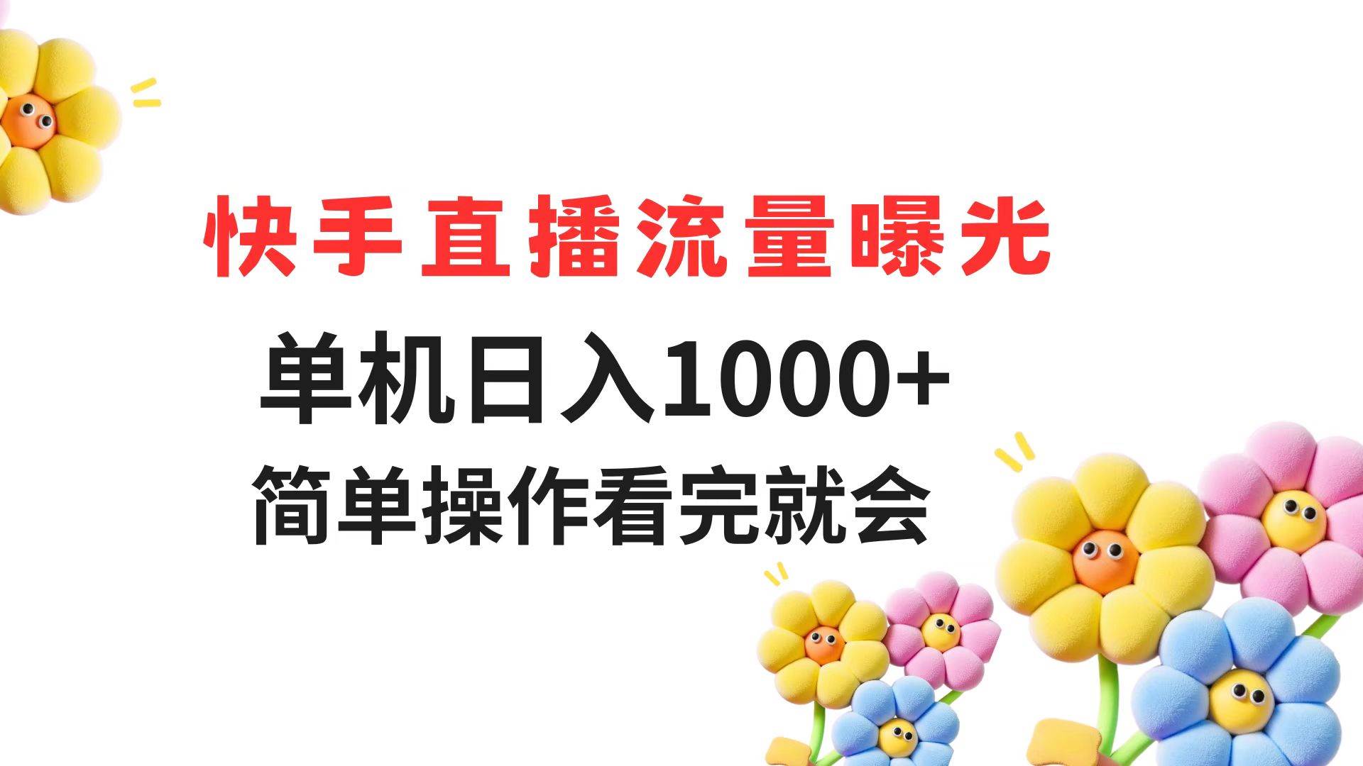 （14931期）快手直播流量曝光 单机日入1000+ 简单操作 看完就会-鲲鹏云网创