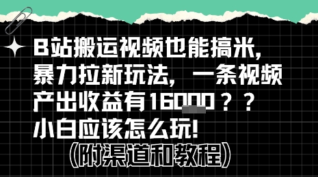b站掘金计划？搬运视频也能挣拉新的收益，小白应该怎么玩！-鲲鹏云网创