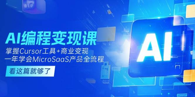 （15063期）AI编程变现课：掌握Cursor工具+商业变现，一年学会MicroSaaS产品全流程-鲲鹏云网创