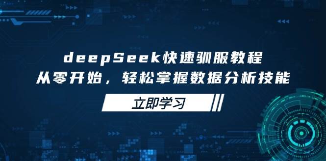 （14536期）deepSeek快速驯服教程，从零开始，轻松掌握数据分析技能-鲲鹏云网创