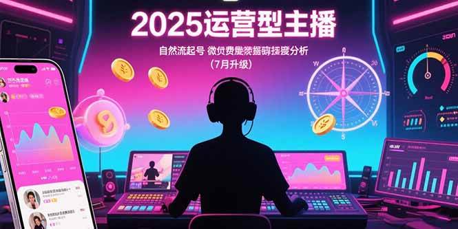 （15508期）2025运营型主播：自然流起号，微付费投放技巧，罗盘数据深度解析(7月更新)-鲲鹏云网创