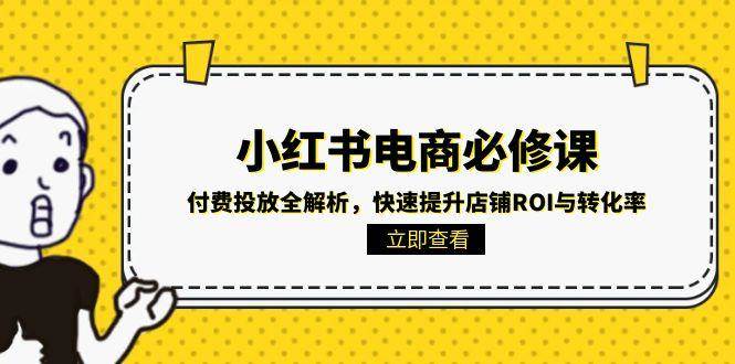 小红书电商必修课：付费投放全解析，快速提升店铺ROI与转化率-鲲鹏云网创