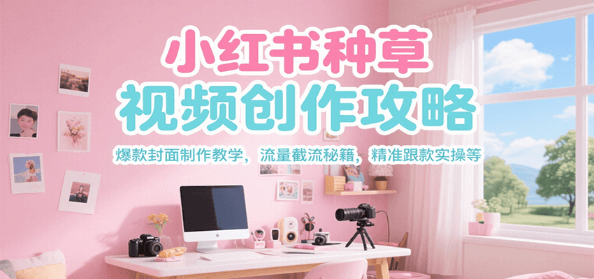 小红书种草视频创作攻略，爆款封面制作教学 ，流量截流秘籍 ，精准跟款实操等-鲲鹏云网创