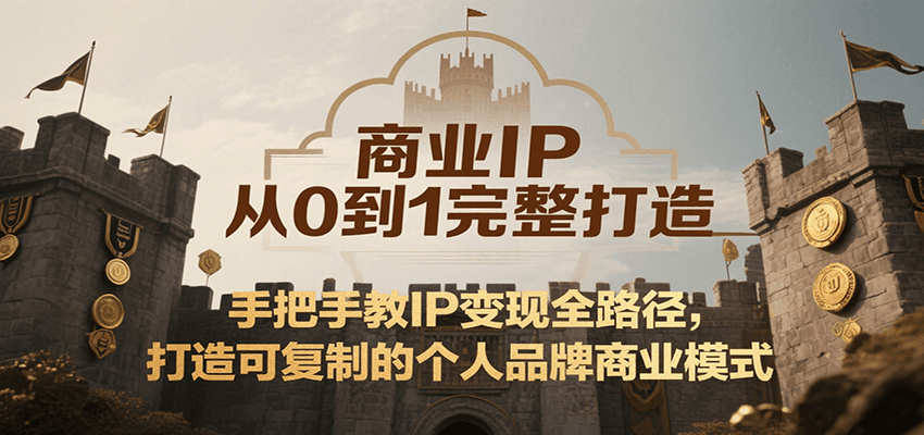 商业IP从0到1完整打造，手把手教IP变现全路径，打造可复制的个人品牌商业模式-鲲鹏云网创