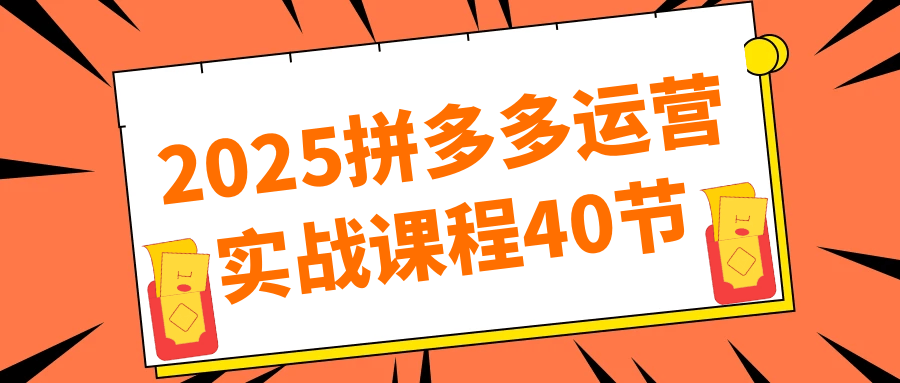 2025拼多多运营实战课程40节-鲲鹏云网创