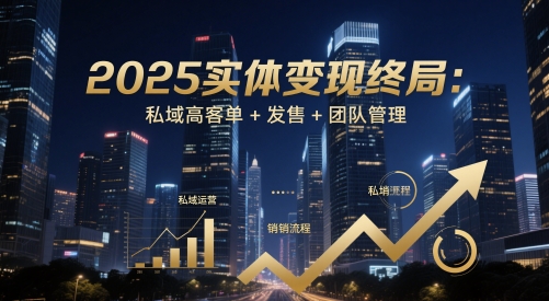 2025实体变现终局：私域高客单+发售+团队管理-鲲鹏云网创