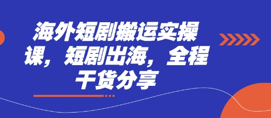 海外短剧搬运实操课，短剧出海，全程干货分享-鲲鹏云网创