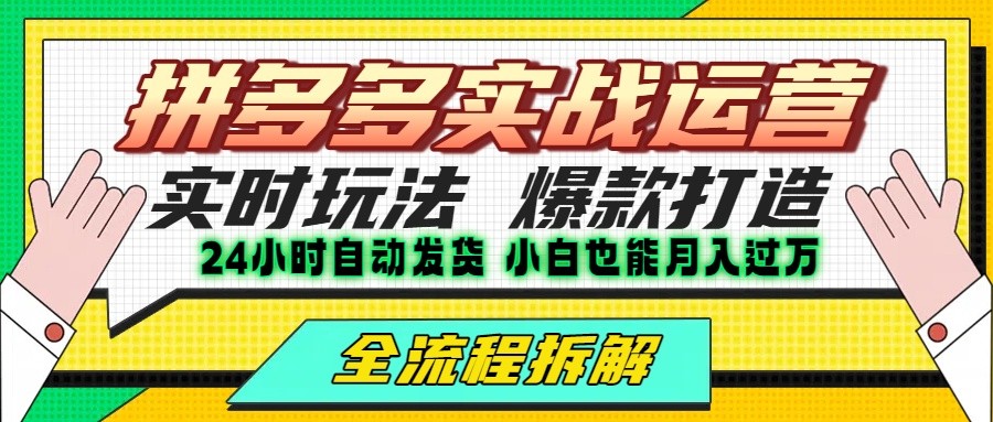 拼多多最新实战运营高投产：长久稳定项目，单店利润一天三位数-鲲鹏云网创