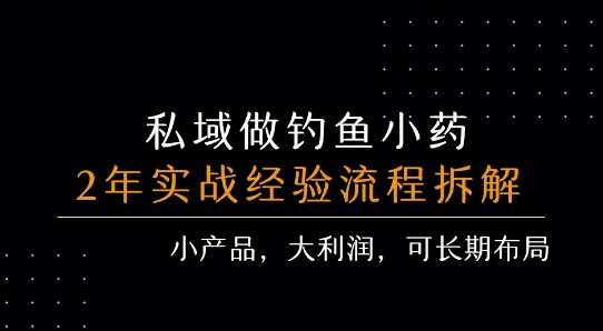 私域做钓鱼小药 每单利润3张+ 详细流程拆解-鲲鹏云网创