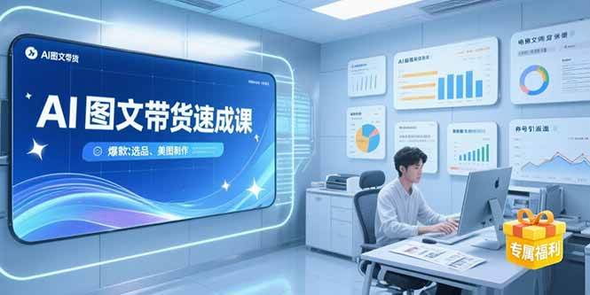 （15416期）AI图文带货速成课，养号引流秘籍，爆款选品策略，美图制作全流程-鲲鹏云网创