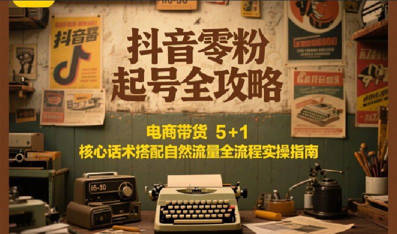 抖音零粉起号全攻略：电商带货 5+1 核心话术搭配自然流量全流程实操指南-鲲鹏云网创