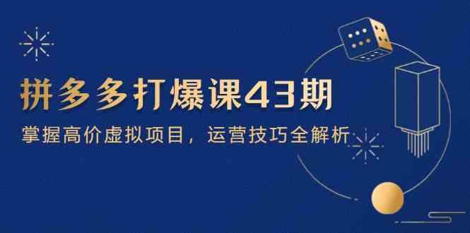 拼多多打爆课第 43 期，掌握高价虚拟项目，运营技巧全解析（15节）-鲲鹏云网创