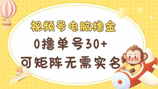 （14220期）视频号电脑撸金 0撸单号30+ 可矩阵 无需实名多号多得-鲲鹏云网创