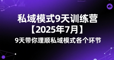 私域模式9天训练营【2025年7月】9天带你理顺私域模式各个环节-鲲鹏云网创