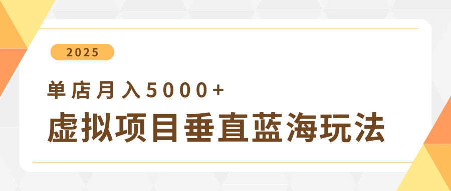 4月虚拟项目垂直玩法，冷门爆品+垂直蓝海，单店月入5000+-鲲鹏云网创