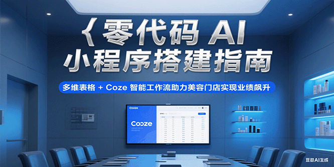 零代码AI小程序搭建指南，多维表格+Coze智能工作流助力美容门店实现业绩飙升-鲲鹏云网创