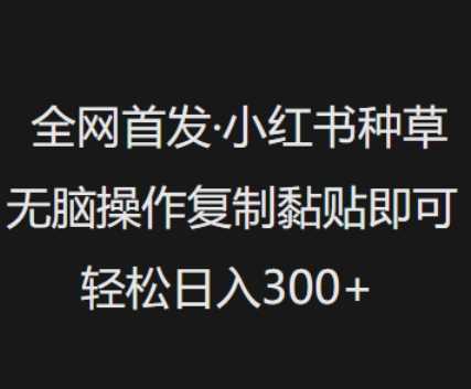 全网首发，小红书种草无脑操作，复制黏贴即可，轻松日入3张-鲲鹏云网创