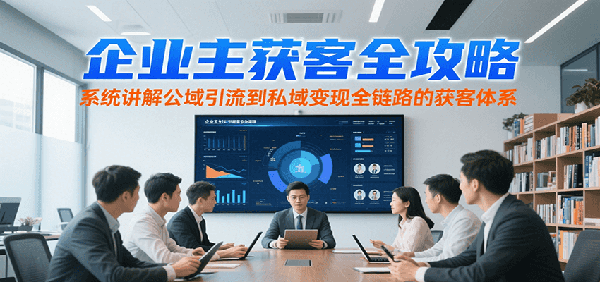 企业主获客全攻略，系统讲解公域引流到私域变现全链路的获客体系-鲲鹏云网创