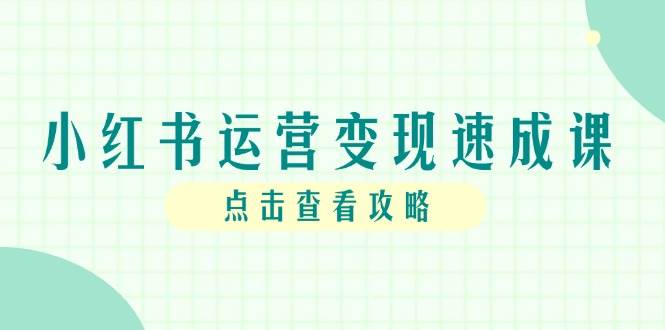 小红书运营变现速成课，账号搭建到暴力起号，个人IP全流程指南-鲲鹏云网创