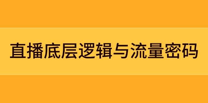 （14695期）直播底层逻辑与流量密码：定位模型+案例拆解，急速流承接与数据优化全攻略-鲲鹏云网创