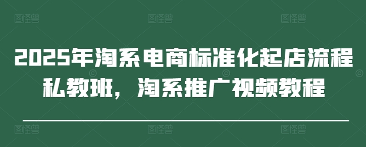 2025年淘系电商标准化起店流程私教班，淘系推广视频教程-鲲鹏云网创