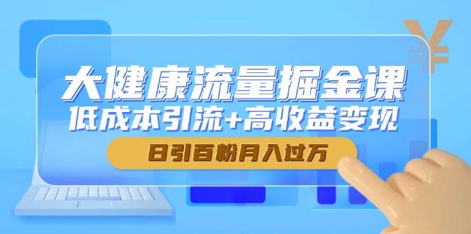 （14811期）大健康流量掘金课，低成本引流+高收益变现，日引百粉月入过万-鲲鹏云网创