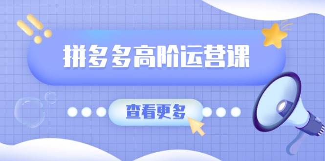 （14327期）拼多多高阶运营课：极致群爆款玩法，轻付费无尽复制，打造单品爆款之路-鲲鹏云网创