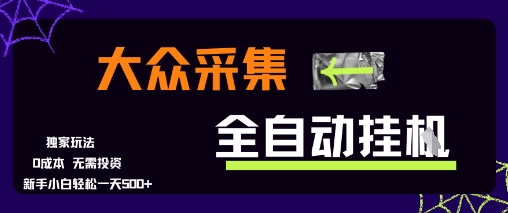 大众采集全自动玩法，新手小白轻松一天5张+，操作简单零成本【揭秘】-鲲鹏云网创