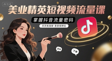 美业精英短视频流量课，掌握抖音流量密码，天天有询单，条条有转化-鲲鹏云网创