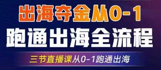 2025出海夺金从0-1跑通出海全流程，三节直播课从0-1跑通出海，教你用AI跑通全流程-鲲鹏云网创