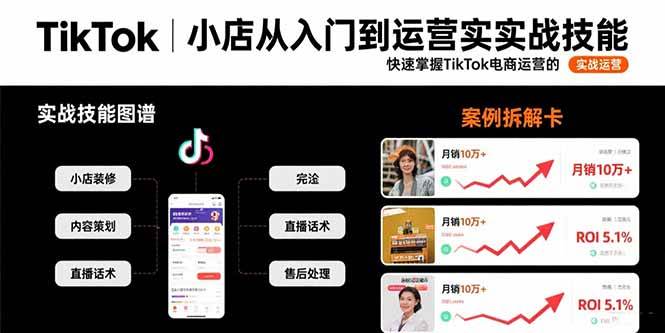 （15629期）TikTok小店从入门到运营实战技能：快速掌握TikTok电商运营的完整方法论-鲲鹏云网创