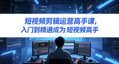 短视频剪辑运营高手课，入门到精通成为短视频高手-鲲鹏云网创