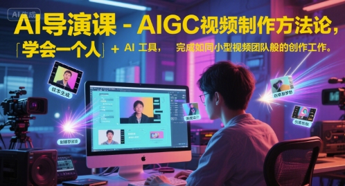 AI导演课-AIGC视频制作方法论，学会一个人+AI工具，完成如同小型视频团队般的创作工作，实现导演梦-鲲鹏云网创