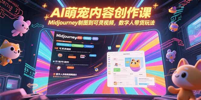 （15311期）AI萌宠内容创作课，Midjourney制图到可灵视频，数字人带货玩法-鲲鹏云网创