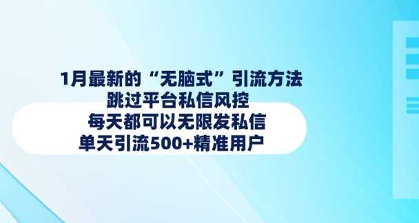1月最新的无脑式引流方法，跳过平台私信风控，每天都可以无限发私信，单天引流500+精准用户-鲲鹏云网创