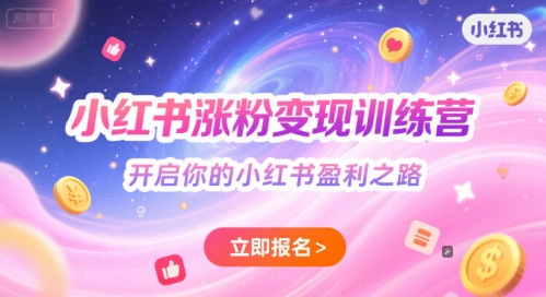 小红书涨粉变现训练营，开启你的小红书盈利之路-鲲鹏云网创