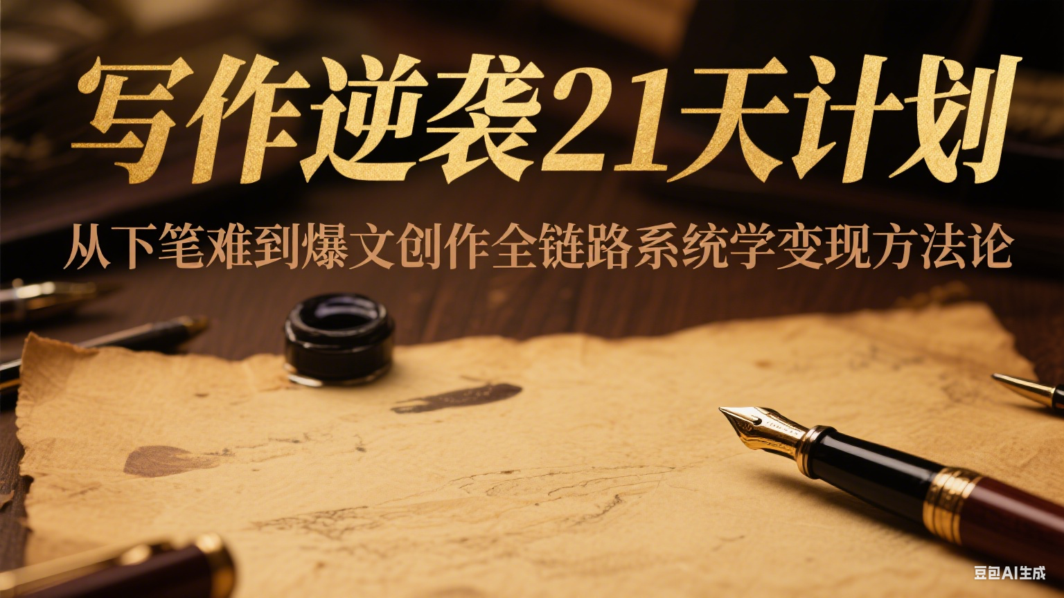 写作逆袭21天计划：从下笔难到爆文创作全链路系统学变现方法论-鲲鹏云网创