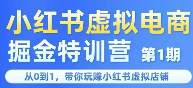 小红书虚拟电商掘金特训营第1期，从0到1，带你玩转小红书虚拟店铺-鲲鹏云网创