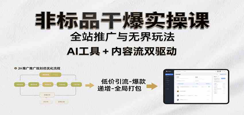 非标品干爆实操课：含多案例及操盘方法，从选品到推广、成交，助力打造爆款实现盈利-鲲鹏云网创