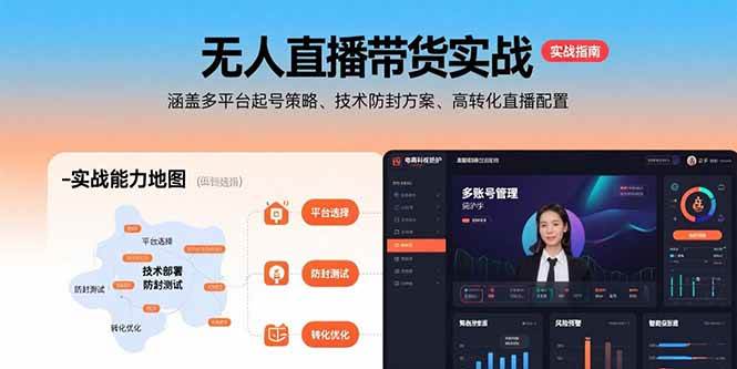 （15622期）无人直播带货实战，涵盖多平台起号策略、技术防封方案、高转化直播配置-鲲鹏云网创
