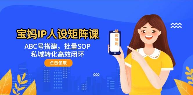 宝妈IP人设矩阵课：ABC号搭建，批量SOP，私域转化高效闭环-鲲鹏云网创