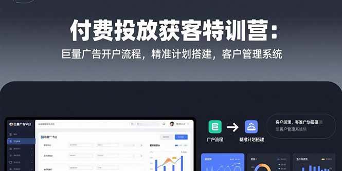 （15426期）付费投放获客特训营：巨量广告开户流程，精准计划搭建，客户管理系统-鲲鹏云网创