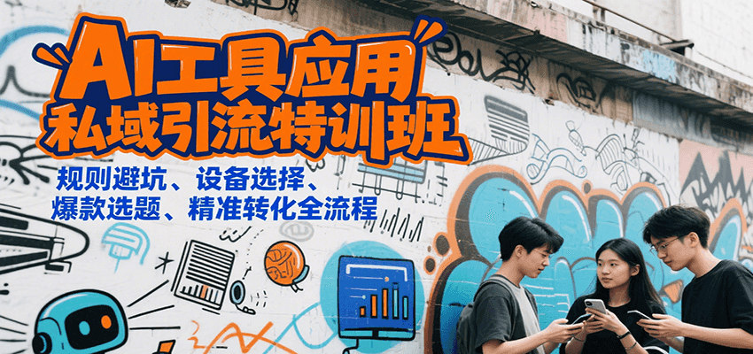 AI工具应用私域引流特训班，规则避坑、设备选择、爆款选题、精准转化全流程-鲲鹏云网创