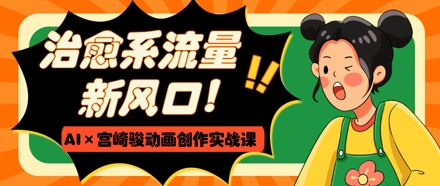 治愈系流量新风口，AI+宫崎骏动画创作实战课，从0到1打造爆款视频-鲲鹏云网创