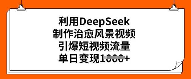 利用DeepSeek制作治愈风景视频，引爆短视频流量，单日变现多张-鲲鹏云网创