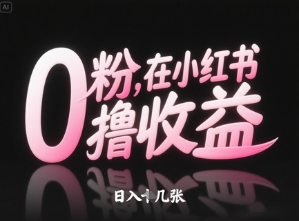 0粉在小红书撸收益，日入几张-鲲鹏云网创